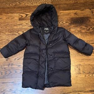 Zara Girl’s Black Puffer Coat, 6 years old
